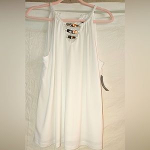 Bright white  sleeveless top by international concepts size L